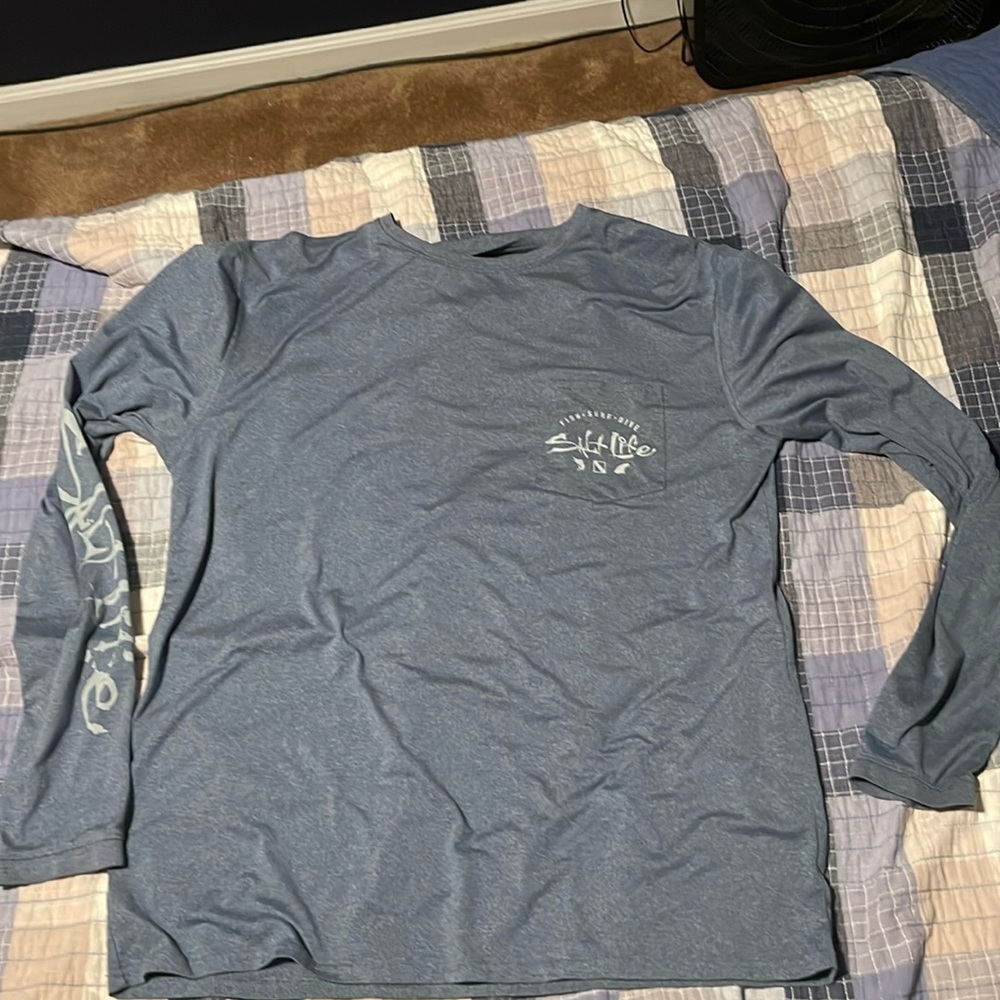 Salt Life Men’s Long Sleeve Tee Shirt Blue Size XL